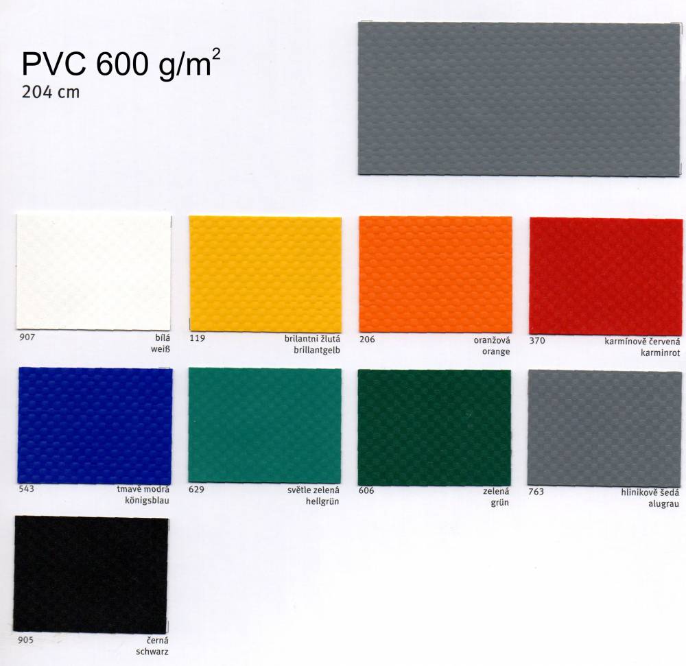 PVC plachtovina 600 g/m²